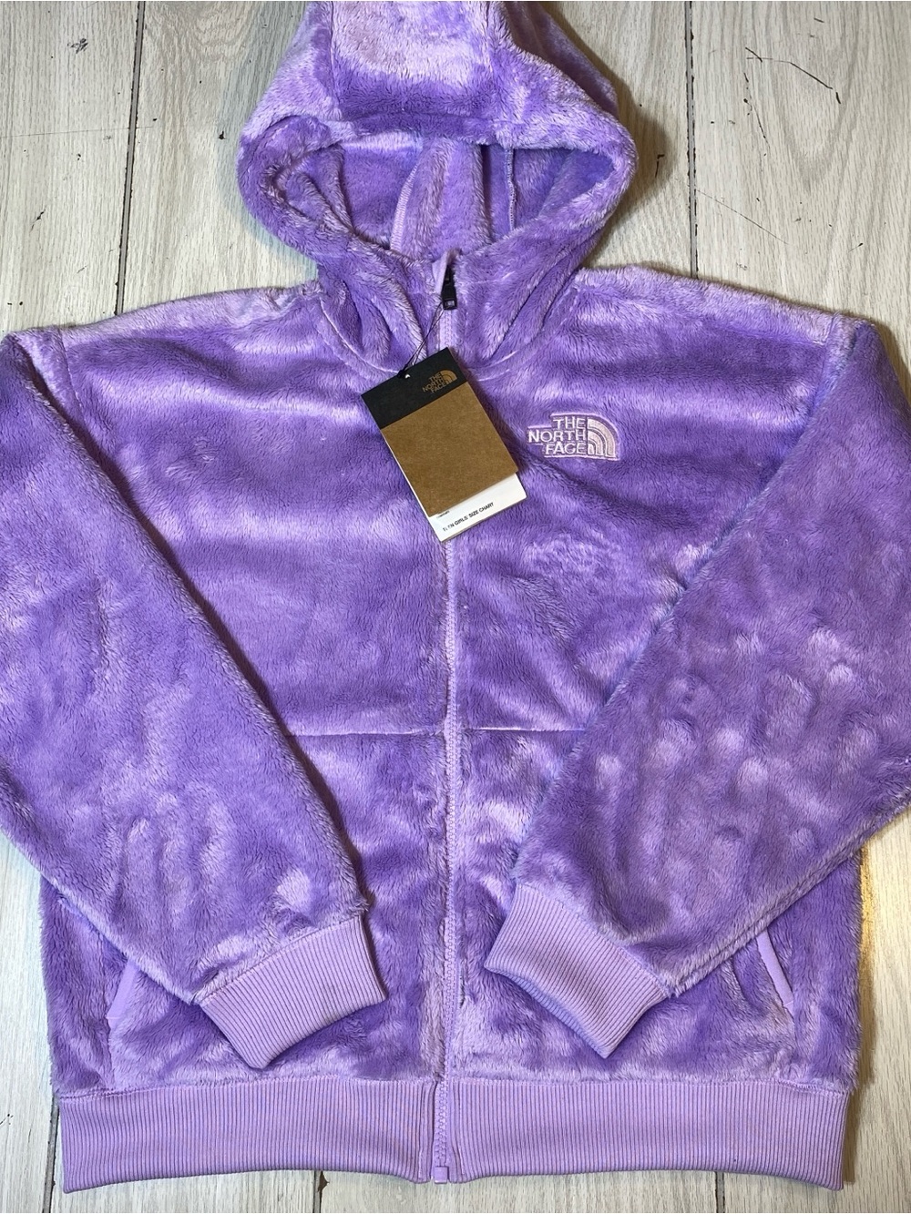 The North Face Osito Full Zip Fleece Hoodie Girls Jacket Size L Lilac NWT!